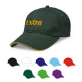 6 Panel Medium Profile Structured Cotton Cap with Sandwich Bill